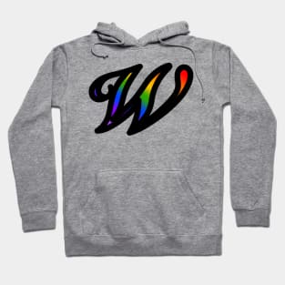 Rainbow Cursive Letter W Hoodie